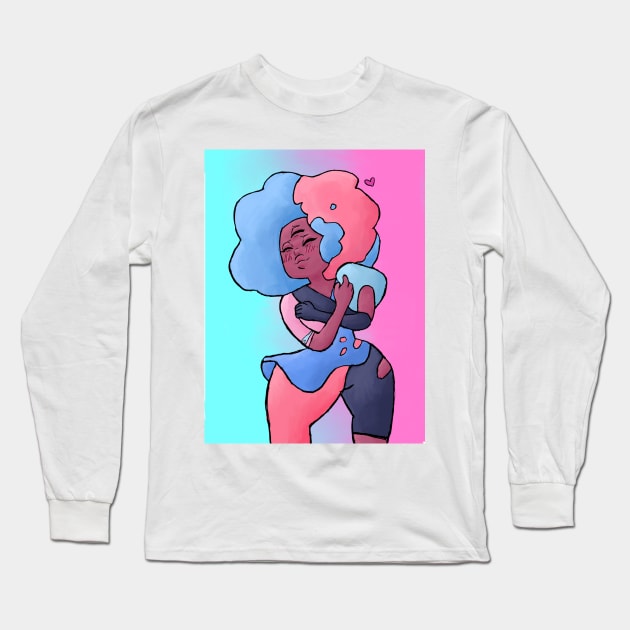 Cotton Candy Garnet Long Sleeve T-Shirt by Rabbott